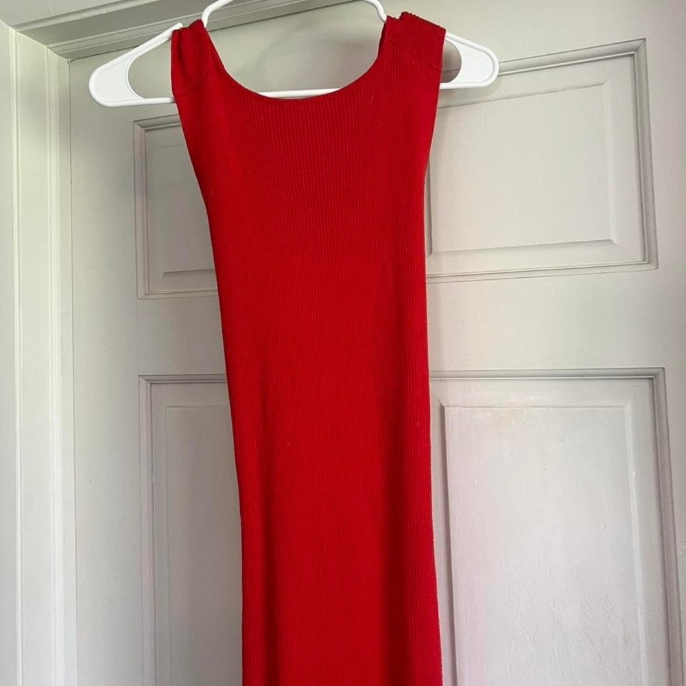 Red Devotion by Cyrus midi dress with cross-over detail - Picture 4 of 4